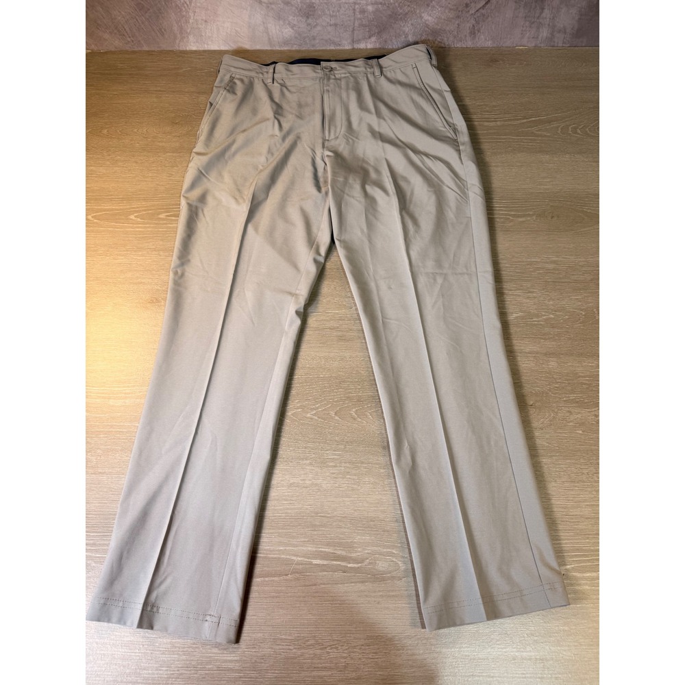 IZOD Golf Mens Flat Front Performance Pants Light Gray 36x32